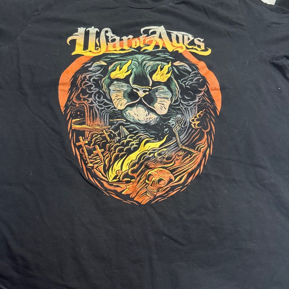 Pacifica Black Tee with Fiery Graphic